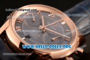 Omega De Ville Co-axial Chronograph Clone Omega 9300 Automatic Rose Gold Case with Blue Dial and Blue Leather Strap (EF)