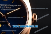 Panerai Luminor 1950 10 Days GMT PAM00689 Asia ST25 Automatic Rose Gold Case with Blue Dial and Blue Leather Strap Stick/Arabic Numeral Markers