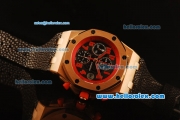 Audemars Piguet Royal Oak Offshore Marcus 1:1 Original Swiss Valjoux 7750 Automatic Rose Gold Case with Black Grid Dial and Alligator Strap - Limited Eddition