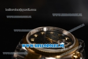 Rolex Datejust 3135 Auto Yellow Gold Case with Black Dial and Two Tone Bracelet - 1:1 Origianl (AAAF)