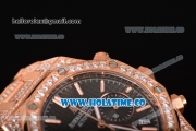 Audemars Piaget Royal Oak 41MM Chronograph Rose Gold/Diamonds Case with Black Dial and Stick Markers (EF)