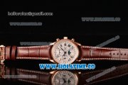 Longines Master Moonphase Chrono Swiss Valjoux 7751 Automatic Rose Gold Case with White Dial and Roman Numeral Markers - 1:1 Original