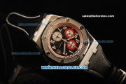 Audemars Piguet Royal Oak Offshore Chronograph Swiss Valjoux 7750 Automatic Movement Steel Case with White Markers and Black Leather Strap