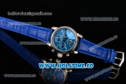 Patek Philippe Grand Complication Chrono Miyota OS20 Quartz Steel Case with Blue Dial and Stick Markers