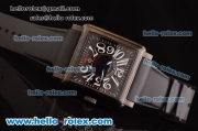 Franck Muller Conquistador Chronograph Automatic Movement PVD Case with Black Dial and Black Rubber Strap