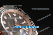 1:1 Rolex Yachtmaster 40 3135 Automatic Rose Gold Case with Black Dial Dots Markers and Black Rubber Strap (EF)