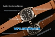 Rolex Explorer Tiffany & Co 2813 Auto Steel Case with Black Dial and Brown Nylon Strap