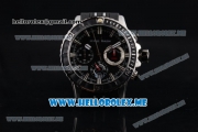 Ulysse Nardin Maxi Marine Diver Miyota OS20 Quartz Steel Case with Black Dial and Black Rubber Strap Black Hands