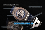 Audemars Piguet Royal Oak Offshore Chrono Blue Themes Swiss Valjoux 7750 Automatic Steel Case with Blue Dial Blue Leather Strap and White Arabic Numeral Markers (JF)