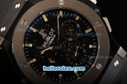 Hublot Big Bang Aero Bang Swiss Valjoux 7750 Automatic Movement PVD Case with Titanium Bezel and Black Dial