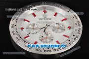 Rolex Daytona Swiss Quartz Steel Case with Red Markers White Dial Wall Clock