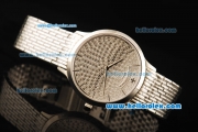 Vacheron Constantin Patrimony Swiss Quartz Movement Full Steel with Diamond Dial and Stick Markers