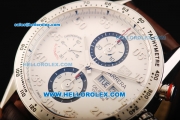 Tag Heuer Carrera Calibre 16 Swiss Valjoux 7750 Automatic Movement Steel Case with White Dial and Brown Leather Strap