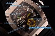 Richard Mille RM036 ST28-UP Automatic Steel Case with Black Rubber Strap Skeleton Dial and White Markers- 7750 Coating