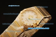 Omega Constellation Swiss Quartz Steel Case with Diamond Bezel/Markers and Two Tone Strap