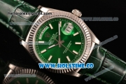 Rolex Day-Date Asia 2813/Swiss ETA 2836/Clone Rolex 3135 Automatic Steel Case with Stick Markers and Green Dial (BP)