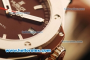 Hublot Big Bang Miyota Automatic Steel Case with Brown Dial and Brown Rubber Strap-Lady Size