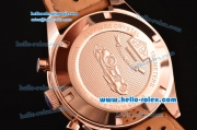 Tag Heuer Carrera Heritage Chrono Miyota OS10 Quartz Rose Gold Case with Brown Leather Strap Black Dial
