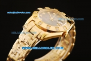 Rolex Datejust Automatic Movement Full Gold with Black MOP Dial and Diamond Bezel-ETA Coating Case