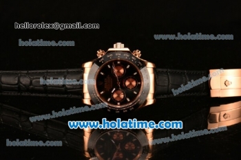 Rolex Daytona II Asia 3836 Automatic Rose Gold Case with Black Bezel and White Stick Markers