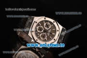 Audemars Piguet Royal Oak Chronograph 41mm Swiss Valjoux 7750 Automatic Steel Case with Coffee Dial Stick Markers and Black Leather Strap (EF)