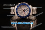 Rolex Yacht-Master II Chronograph Swiss Valjoux 7750 Automatic Steel Case with White Dial and Steel Bracelet - (BP)