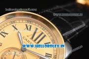 Cartier Calibre De Swiss ETA 2824 Automatic Steel Case with Gold Dial and Roman Numeral Markers