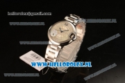 Cartier Ballon Bleu De Medium Swiss ETA 2671 Automatic Steel Case Silver Dial Diamonds Markers and Steel Bracelet