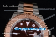Rolex Yacht-Master 40 Swiss ETA 2836 Automatic Two Tone Case/Bracelet with Brown Dial and Dot Markers (BP)