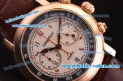 Audemars Piguet Jules Audemars Chronograph Miyota OS20 Quartz Rose Gold Case with White Dial and Rose Gold Arabic Numeral Hour Markers