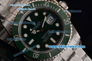 Rolex Submariner Rolex 3135 Automatic Stainless Steel Case with Stainless Steel Strap and Green Dial Stick Markers - 1: 1 Original (LF)