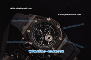 Audemars Piguet Survivor Chrono Japanese Miyota OS10 Quartz PVD Case with Black Rubber Strap and Black Dial