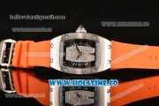 Richard Mille RM007 Miyota 6T51 Automatic Steel Case with Diamonds Dial and Orange Rubber Strap