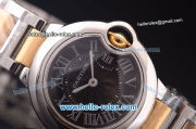 Cartier Ballon bleu de Swiss ETA Quartz Steel Case with Black Dial and Two Tone Strap