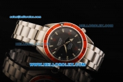 Omega Seamaster Automatic Movement with Black Dial and red Bezel