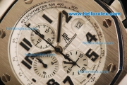 Audemars Piguet Royal Oak Offshore Chronograph Quartz Movement with White Dial and Black Marking and strap