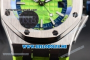 Audemars Piguet Royal Oak Offshore Diver Asia 2813 Automatic Steel Case with Green Dial and Stick Markers Green Rubber Strap (EF)