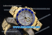 Rolex Yacht-Master II Chrono Swiss Valjoux 7750 Automatic Yellow Gold Case with White Dial and Yellow Gold Bracelet - (BP)