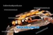Rolex Daytona II Chrono Swiss Valjoux 7750 Automatic Two Tone Case/Bracelet with White Dial Stick Markers and Yellow Gold Bezel (JF)