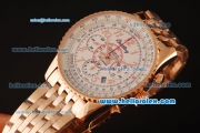 Breitling Montbrillant Swiss Valjoux 7750 Automatic Full Rose Gold with White Dial and Rose Gold Markers