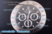 Rolex Daytona Style Wall Clock Quartz Steel Case with Black Dial