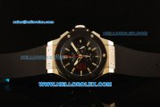 Hublot Big Bang Chronograph Quartz Steel Case with PVD Bezel and White Dial-Black Rubber Strap