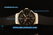 Hublot Big Bang Chronograph Quartz Steel Case with PVD Bezel and White Dial-Black Rubber Strap