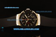 Hublot Big Bang Chronograph Quartz Steel Case with PVD Bezel and White Dial-Black Rubber Strap