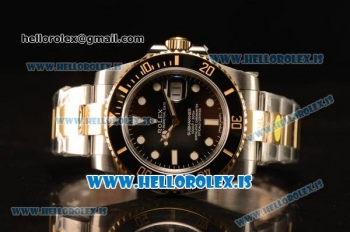 Rolex Submariner Two Tone Black Model ETA2836 Auto 1:1 Clone With Ceramic Bezel 116613LN