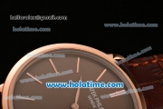 Patek Philippe Calatrava Miyota OS2035 Quartz Rose Gold Case with Brown Dial and Stick Markers