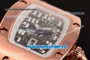 Richard Mille RM 007 Miyota 9015 Automatic Rose Gold Case with White Inner Bezel and Arabic Numeral Markers (K)