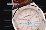 Audemars Piguet Royal Oak Swiss ETA 2824 Automatic Steel Case with White Dial and Stick Markers