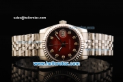 Rolex Datejust Automatic 2008 Black/Red Dial with Diamond Marking