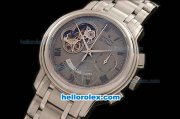 Zenith EL Primero Chronograph Swiss Valjoux 7750 Manual Winding Movement Full Steel with Grey Dial and Roman Numerals